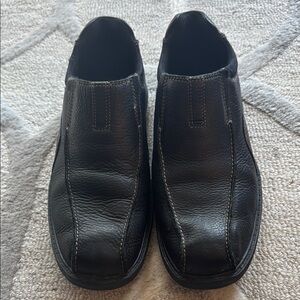 Men's Black Leather Slip-On Shoes